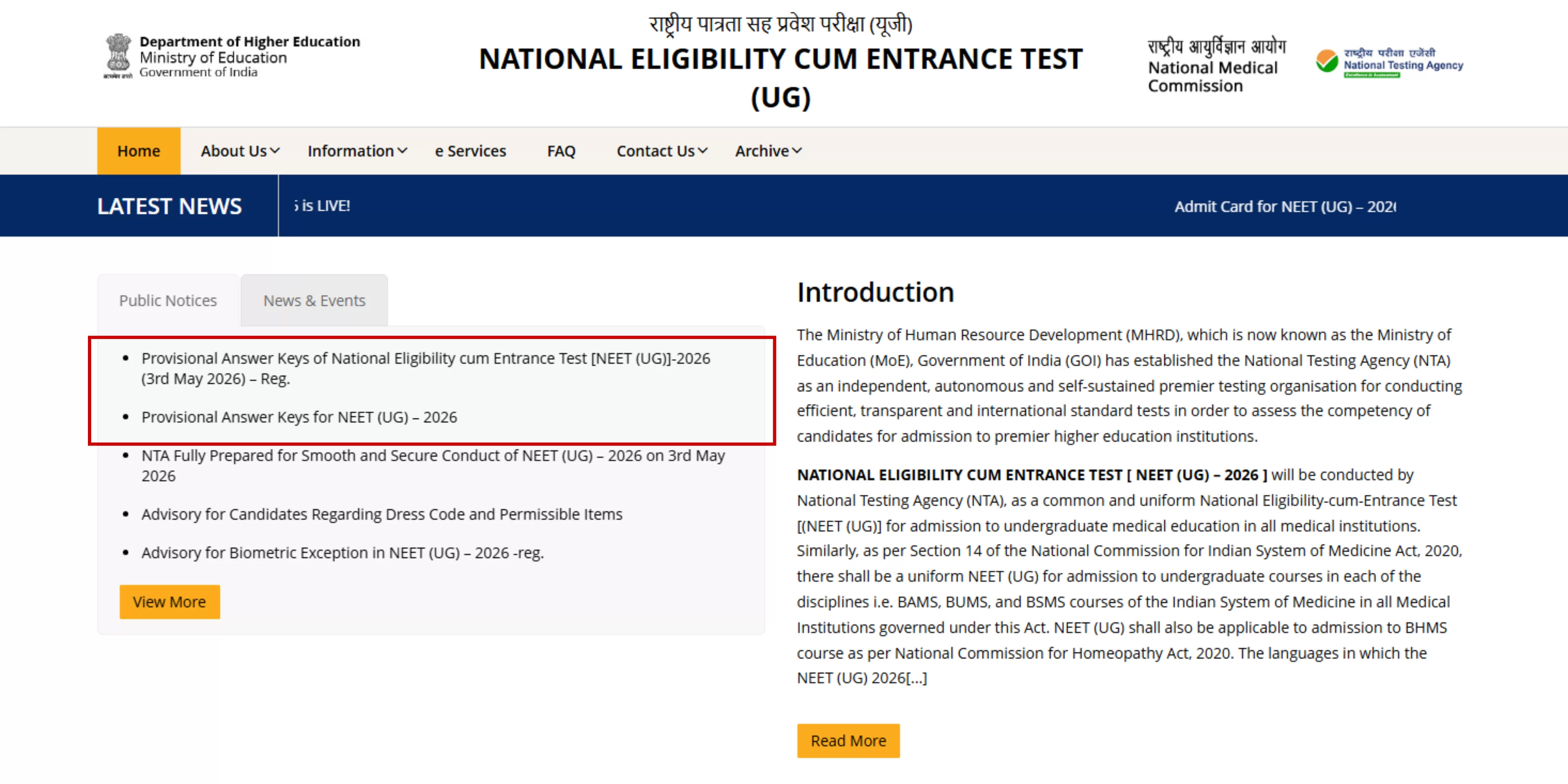 NTA NEET UG 2026 answer key released at neet.nta.nic.in: Check direct link, OMR sheet and objection details here